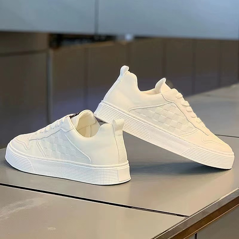 Panda Colored Spring Breathable Live Broadcast, Board Casual Leather Small White Trendy Shoes, Men's Shoes_voghion.com