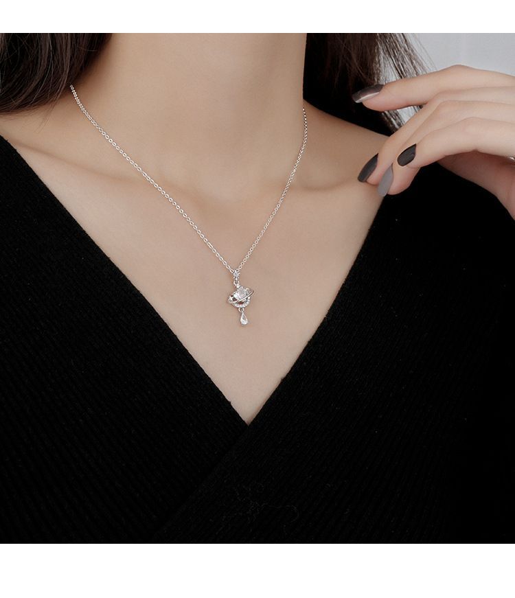 Collar de plata de ley para mujer, diseño de estrella y luna de ensueño, 2024, nuevo colgante, cadena para clavícula, el mejor regalo para amigas._voghion.com