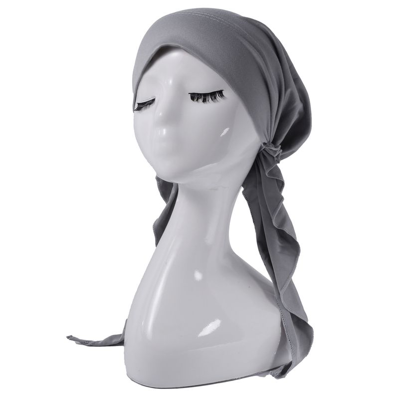 Cappello turbante alla moda da donna - Stili multicolore e tinta unita (design curvo con coda lunga, fascia elegante per donna)_voghion.com