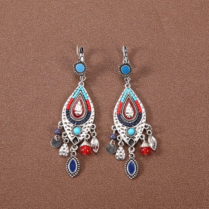 Stile etnico versatile per le donne, orecchini con nappe per le vacanze in stile bohémien, orecchini lunghi con personalità_voghion.com