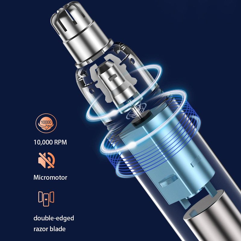 Electric Nose Hair Trimmers Portable Nose and Ear Trimmer Hair Shaver Safety Removal Cleaner Nose and Ear Rechargeable_voghion.com