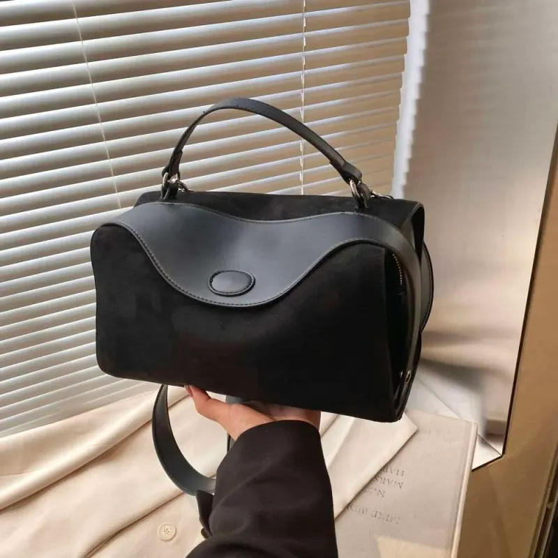 Borse 2025 Borsa a mano in pelle da donna, firmata, moda autunno inverno, grande borsa Boston, morbida pelle scamosciata opaca, tracolla versatile da donna_voghion.com