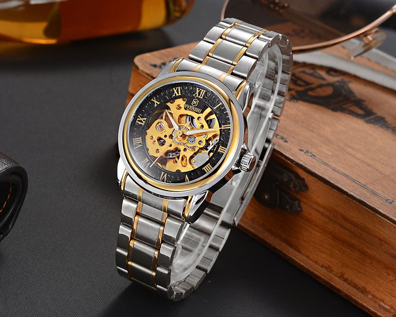 New Fashion Trend Men's Double sided Hollow Fully Automatic Mechanical Watch_voghion.com