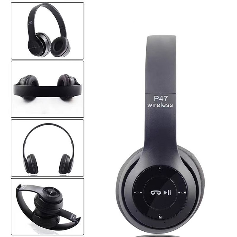 Auriculares P47 Auriculares Inalámbricos Inalámbricos Para iOS Android Móviles Xiaomi Sumsamg Huawei Soporte Tarjeta SD Auriculares Bluetooth_voghion.com