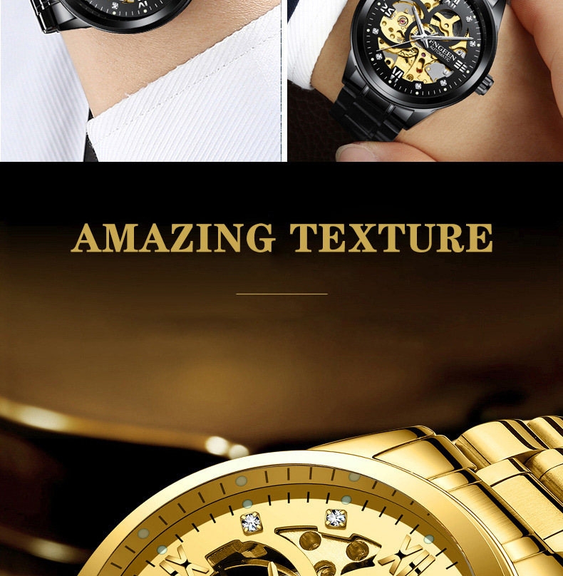 Orologio meccanico da uomo Orologio da uomo Marchio impermeabile Business Tourbillon Orologio cavo_voghion.com