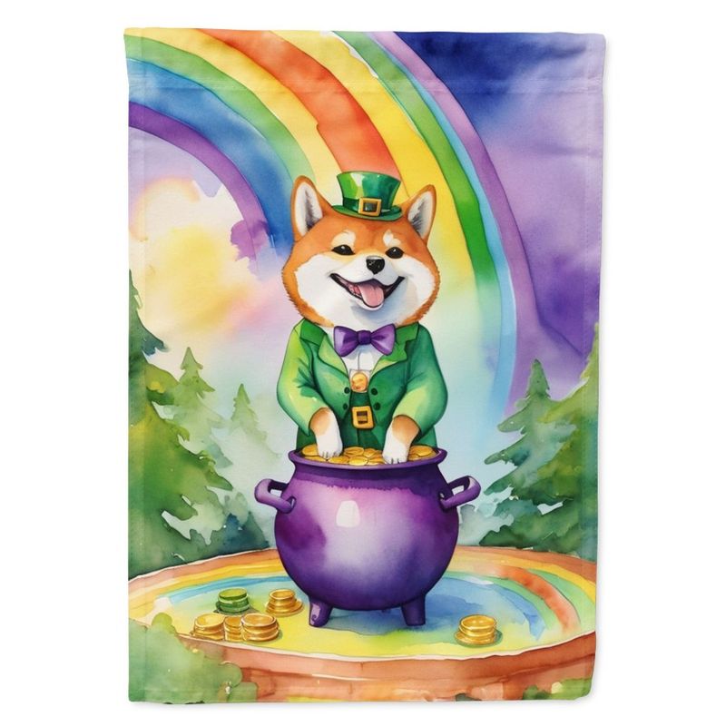 Patio Flag Inu Garden Day Yard Drative Patrick's Beds Artwork Garden Flower Flag Banner Shiba Size Yard St Flag Mailbox Outside_voghion.com