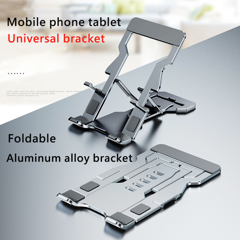 Universal-Telefon-Tablet-Ständer aus Metall, tragbar, faltbar, Lazy-Halterung für iPhone, Samsung, iPad, Tablet-Desktop-Ständer_voghion.com