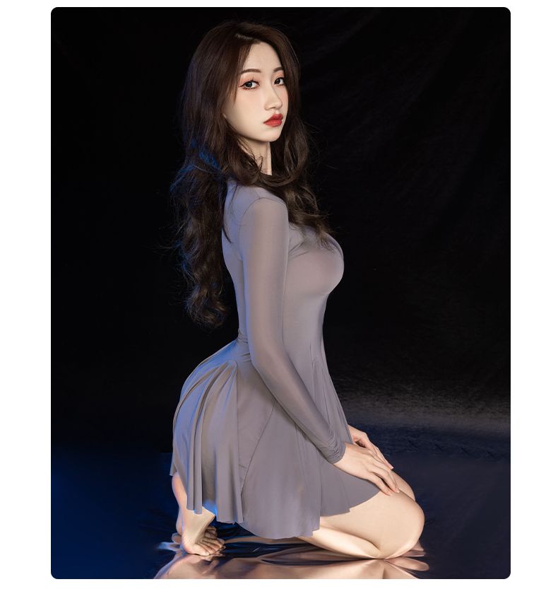 Populaire strakke pure godin open sexy intimi vrouwelijke coquette uniform verleiding pamas slip nachthemd transparant_voghion.com