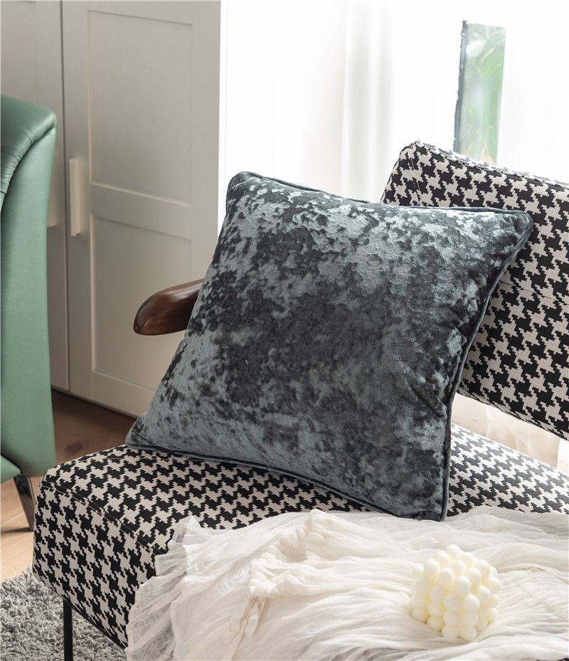 Neuer modischer, gestrickter, garngefärbter Hahnentrittmuster-Plaid-Quasten-Modell-Sofakissen-Kissenbezug im nordischen Stil_voghion.com