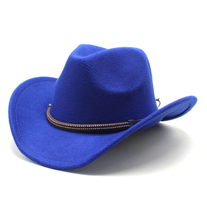 Cappello da cowboy western da uomo in lana con tesa curva, in feltro, per bambini_voghion.com