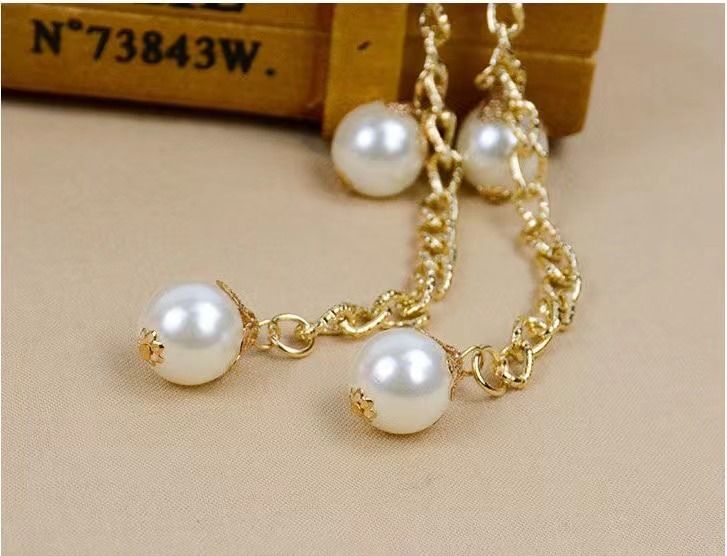 Cintura sottile in vita con perle da donna, cintura decorativa bianca abbinata, cintura in metallo semplice e alla moda in stile coreano per abiti_voghion.com