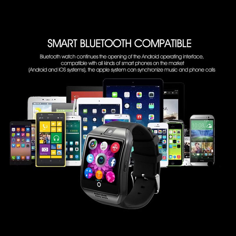 Q18 akıllı saat SIM Kartlı Bluetooth Çağrı Bağlantılı Kadın Kol Saati Erkekler Spor Pedometre Saat Smartwatch Whatsapp_voghion.com