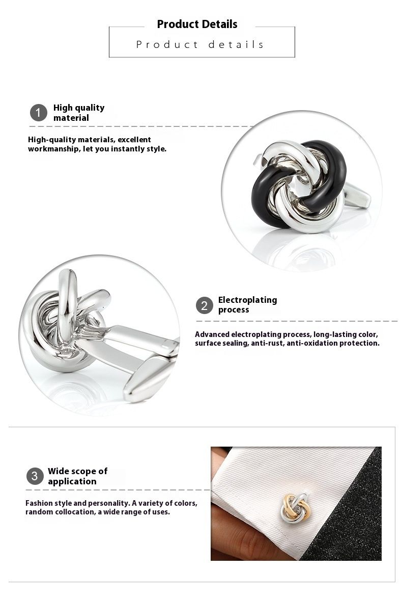 Neue hochwertige, galvanisierte Manschettenknöpfe aus Kupfermetall mit gebratenen Teigdrehungen in gemischten Farben für französische Manschettenknöpfe für Männer_voghion.com