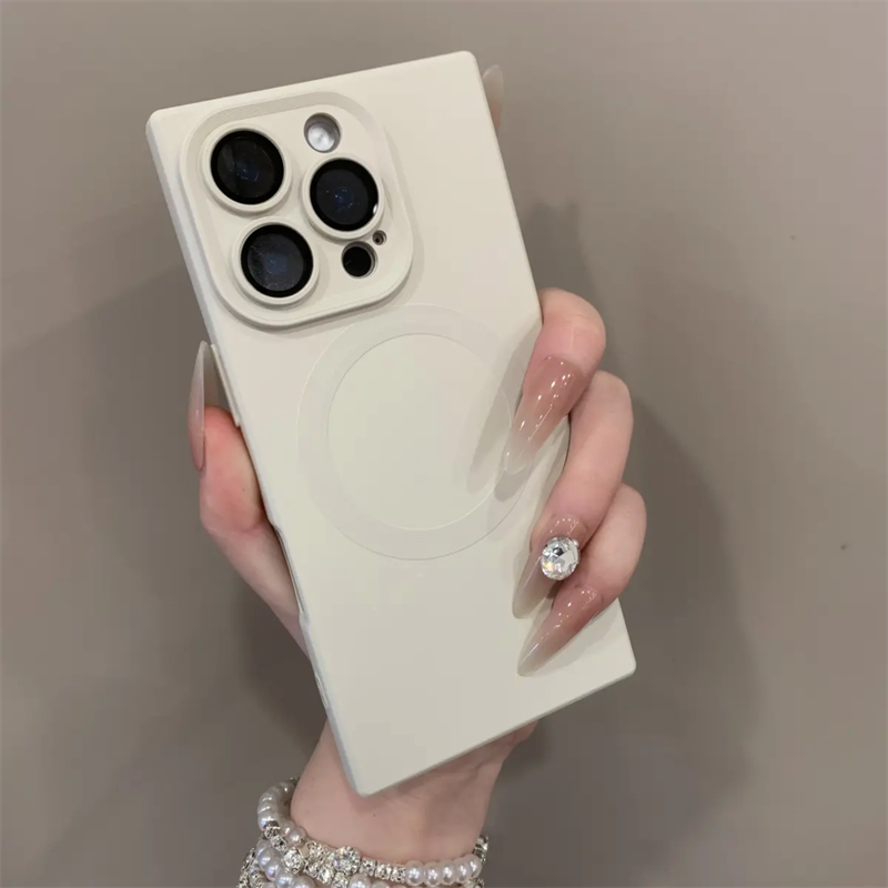New Rectangular Right Angle Magnetic Case For 16 Pro Max IPhone 15/14 Simple 13/12_voghion.com