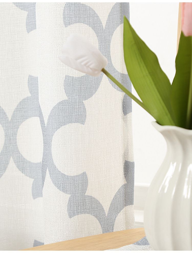 Vorhänge mit Kürbisblumen-Print, weißer Hintergrund, hochwertige, unordentliche, halblichtblockierende Vorhänge, geeignet für Wohnzimmer- und Balkonvorhänge_voghion.com