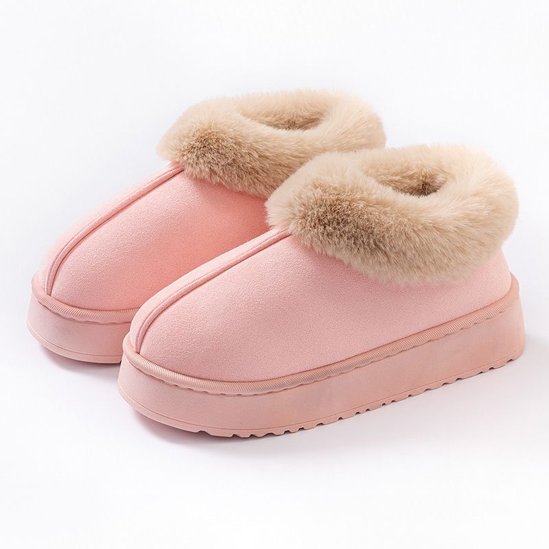 Winter Women Fashion Snow Boots Fluffy Plush Fur Soft Slippers Outdoor Indoor Comfortable Warm Home Men's Shoes_voghion.com