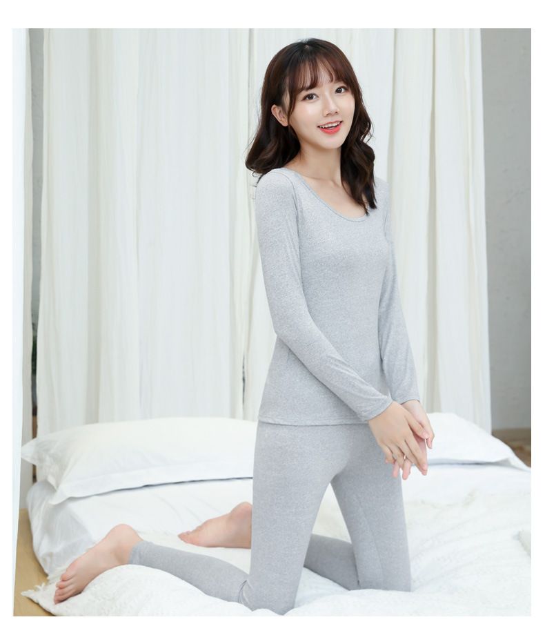 Thermo-Unterwäscheset aus Milchseide für Damen – Slim Fit, dehnbare Basisschicht mit nahtlosem Komfort für ganztägiges Tragen_voghion.com