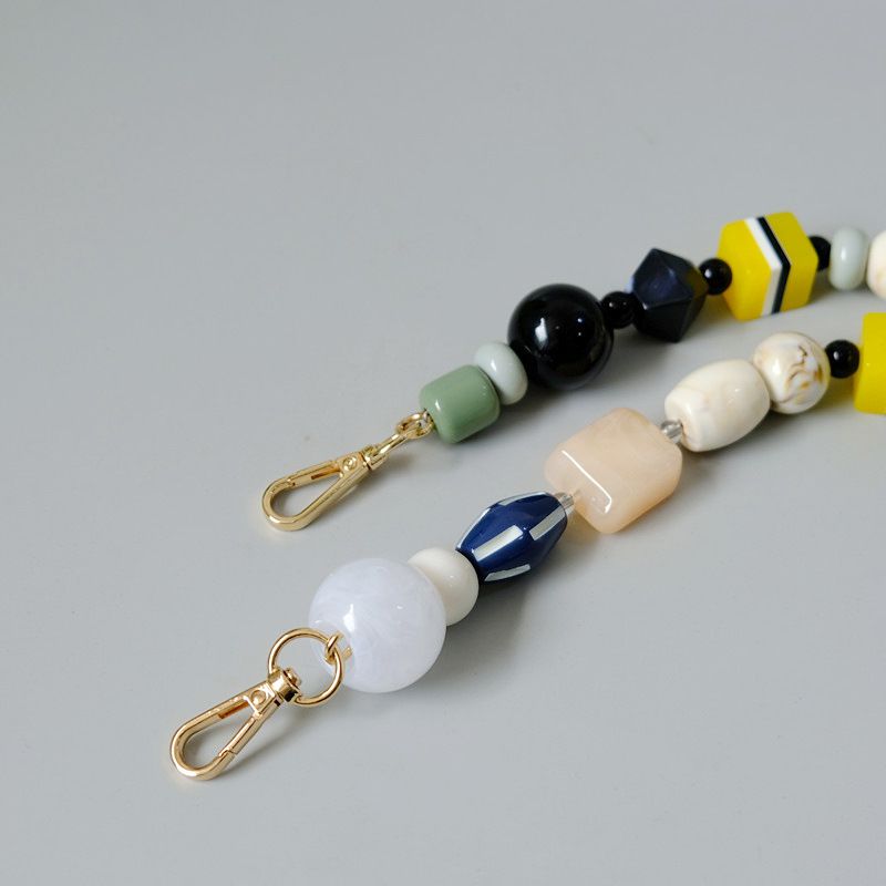 Fashion Handmade Bead Bag Color-Block Handheld Short Versatile Colorful Accessory Phone Chain_voghion.com