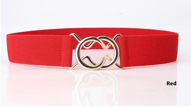 Ceinture élastique minimaliste japonaise noire à boucle unique pour robe de femme, ceinture ajustée avec boucle circulaire_voghion.com