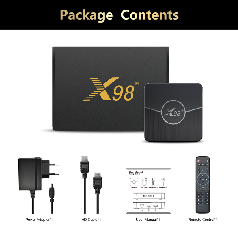 X98 Plus TV Box Android 11.0 Amlogic S905W2 X98Mini TVbox 4G 32G 64G AV1 BT 2.4G 5G Wifi 4K HDR lecteur multimédia vidéo décodeur_voghion.com