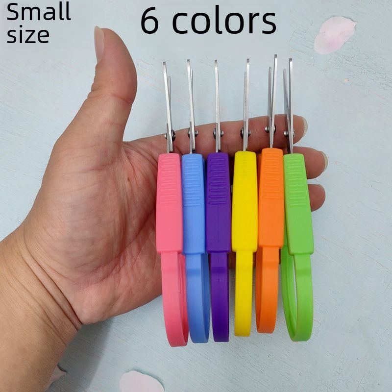 Cross-border supply automatic ring elastic scissors spot multi-color set large small tool ring scissors_voghion.com