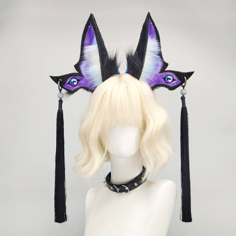 Copricapo con orecchie da demone di Cthulhu per Halloween, accessori per capelli con orecchie di peluche, cerchietto con orecchie da creatura fantasy a farfalla_voghion.com