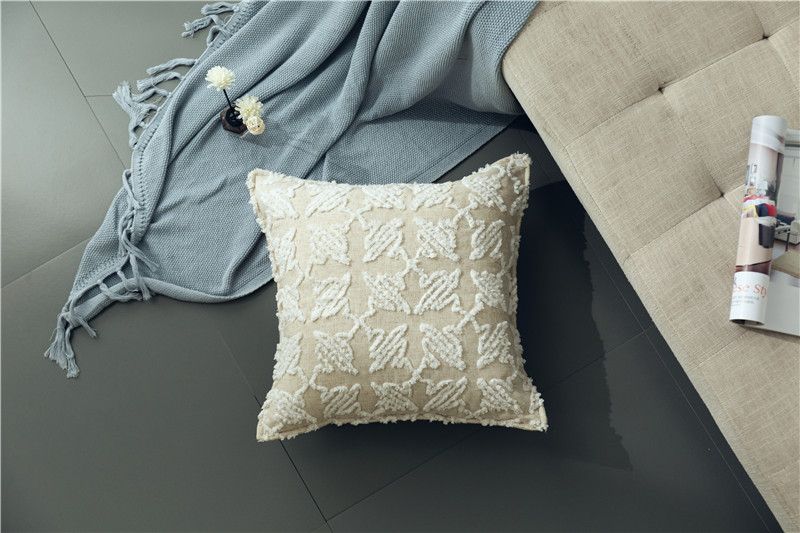 Housse de coussin de canapé à motif géométrique tridimensionnel de style européen et américain, housse de coussin de canapé de chambre modèle nordique_voghion.com