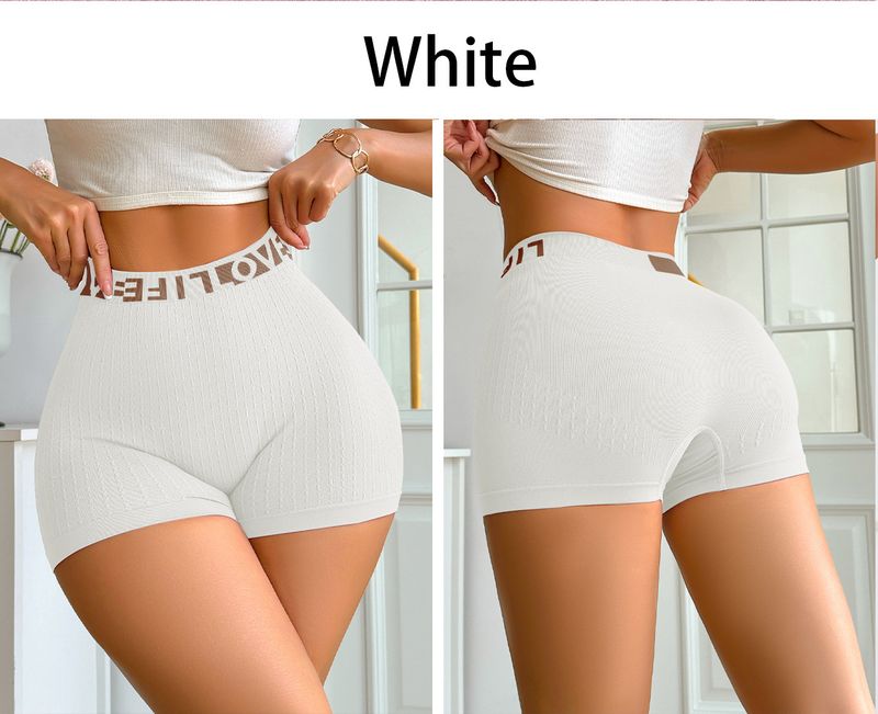 High Waist Women's Workout Shorts With LOVE Print - Seamless, Breathable & Anti-Slip Yoga Shorts For Running, Gym, Lounge_voghion.com