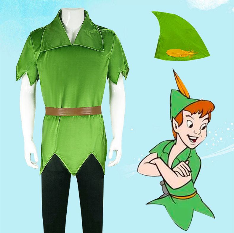 Disfraz de Peter Pan para fiesta de Halloween para niños y niñas_voghion.com