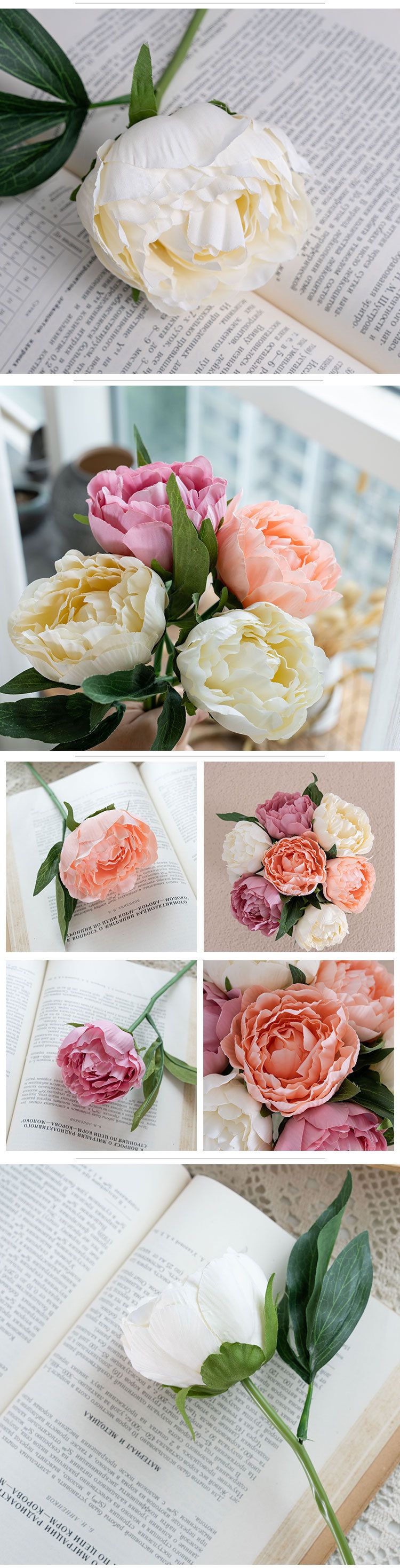 Artificial Flower Purple Smoked Single Branch Peony INS Style Artificial Flower Manufacturer Home Decoration_voghion.com