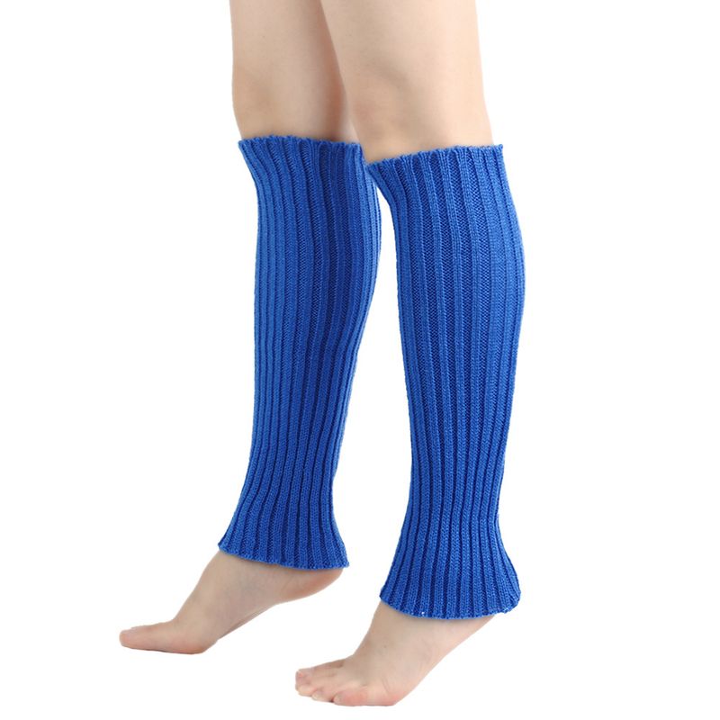 Unisex Beinwärmer für Männer und Frauen Gestrickte Fußwärmer Farbig gestreifte Stiefelwärmer Stapelsocken_voghion.com