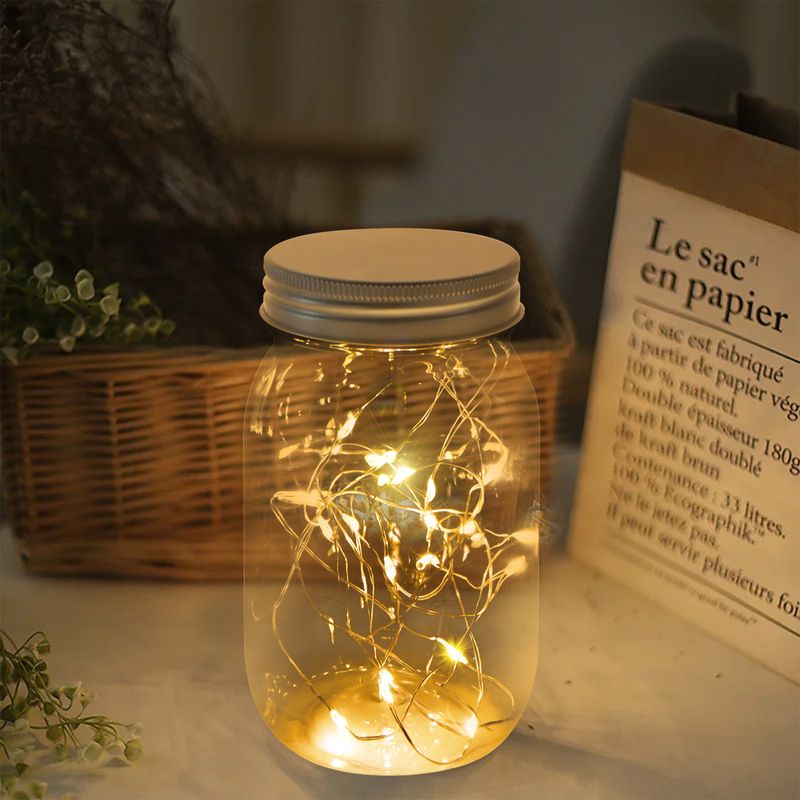Scatola per batterie AAA transfrontaliera Coperchio per barattolo di vetro Stringa di luci in filo di rame Decorazione natalizia Stringa di luci con tappo di bottiglia stampabile_voghion.com