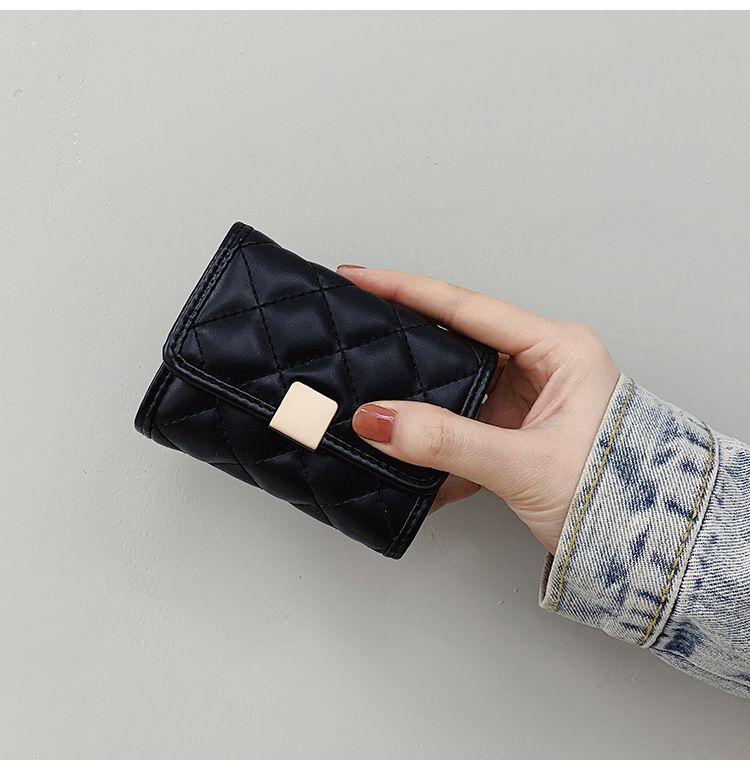 Portafoglio piccolo con diamanti alla moda, porta carte, porta monete, borsa per studenti, stile college, piccola borsa, porta carte, borsa porta carte_voghion.com