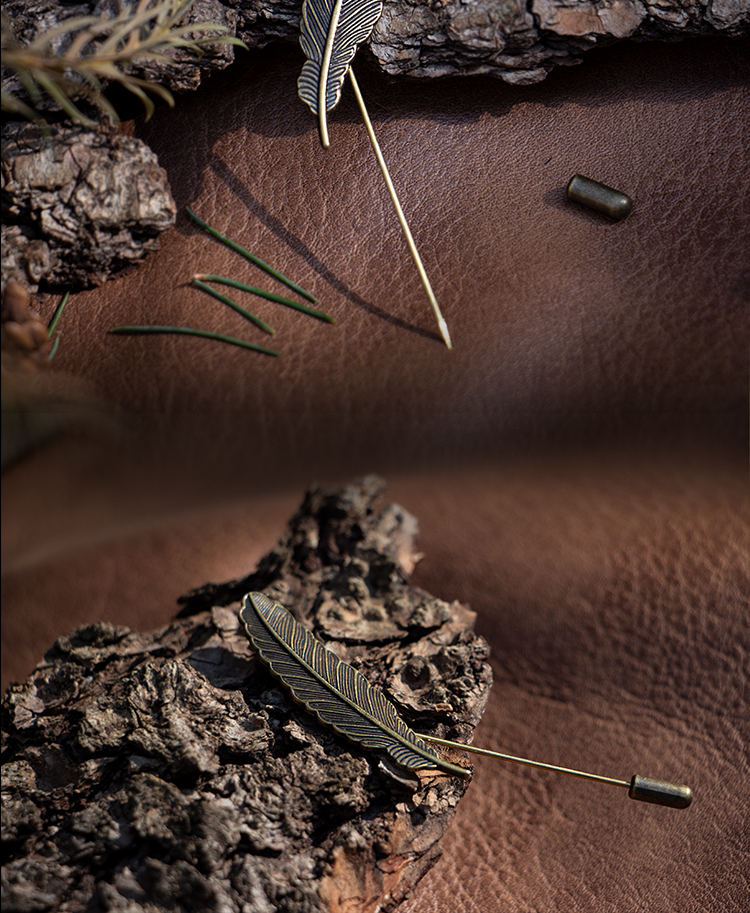 Spilla da colletto retrò vintage da uomo, con piume, design di alta qualità, fibbia medievale per il petto, semplice spilla da abito da donna_voghion.com