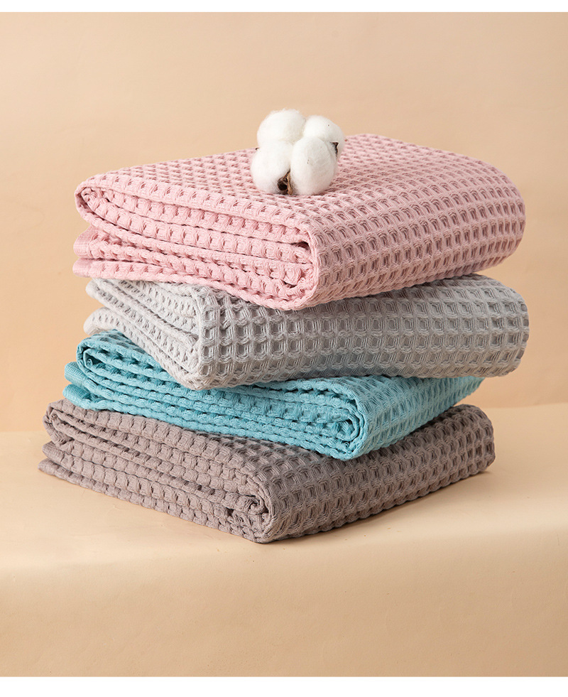 Waffle Weave Cotton Bath Towel - Large 70x140cm Ultra Soft & Highly Absorbent (Honeycomb Texture Quick-Dry Luxury Hotel Grade)_voghion.com