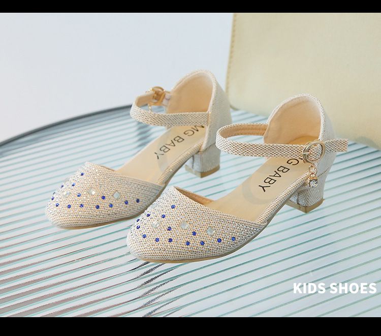 Mutter & Kinder Nette strass pailletten mädchen prinzessin schuhe für kinder kinder high heels 2024 sommer neue kinder schuhe großhandel_voghion.com