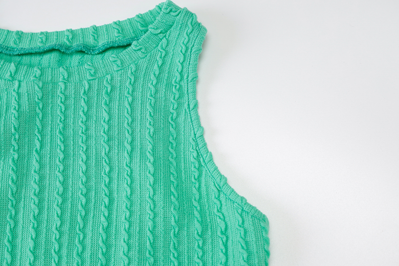 Abito girocollo senza maniche lavorato a maglia casual moda donna_voghion.com