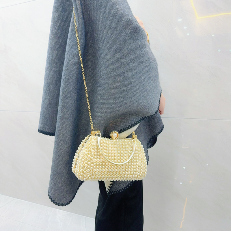 New Pearl Handbag, Handheld Banquet Team Gathering Dress Bag, Diagonal Straddle Evening Bag_voghion.com