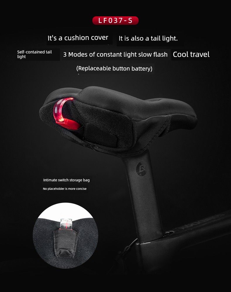 Rockbros Cykelkudde Mountainbikeöverdrag Rutigt Memory Foam Silikon Sadel Sleeve Mjuk Utrustning_voghion.com