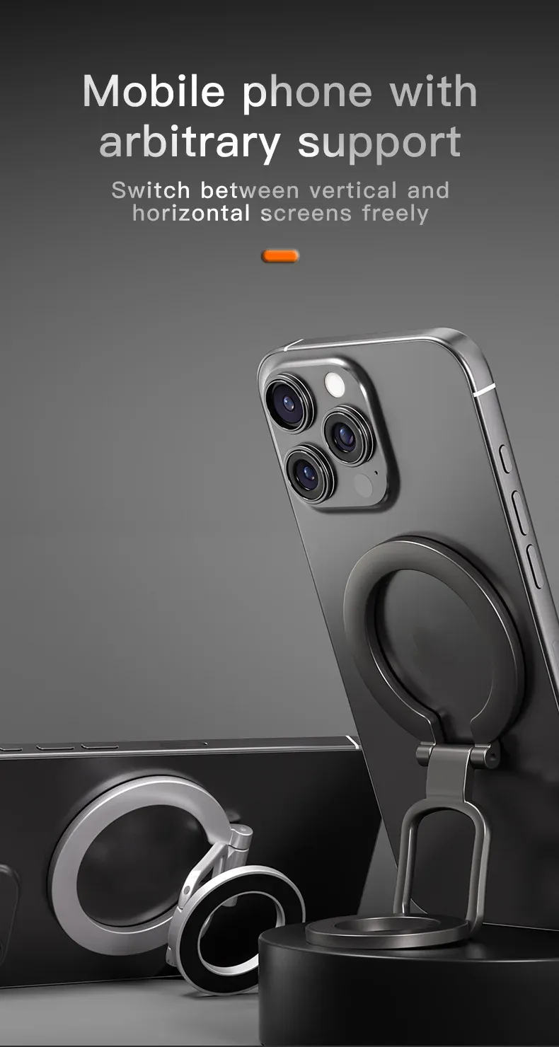 2025 Dual-Mode Phone Grip Double-Sided Magnetic Ring Stand + Kickstand For Mag Safe IPhone 14 15 16 Pro Max Gym Or Car_voghion.com