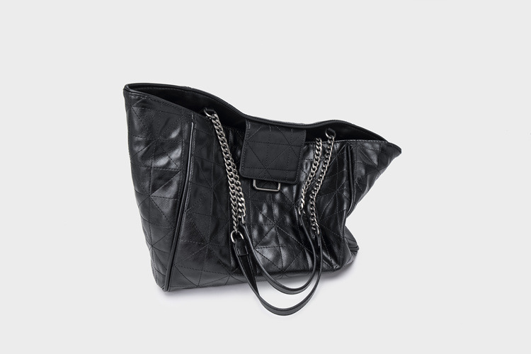 Nuova borsa morbida nera portatile con una spalla, borsa per la spesa versatile di grande capacità_voghion.com