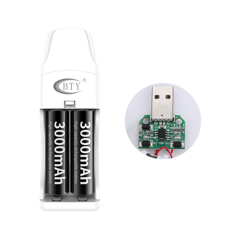 Pentru baterii reîncărcabile AA/AAA Ni-MH din aliaj Ni-Cd, încărcător de baterii USB durabil cu 2 sloturi, controlat prin CI, achiziție Value Plus_voghion.com