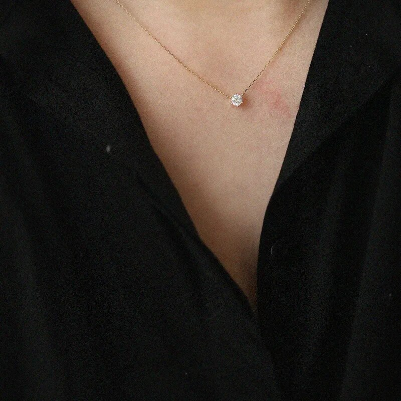 14k guldpläterat halsband, ett multifunktionellt och unikt gnistrande zirkonhalsband_voghion.com