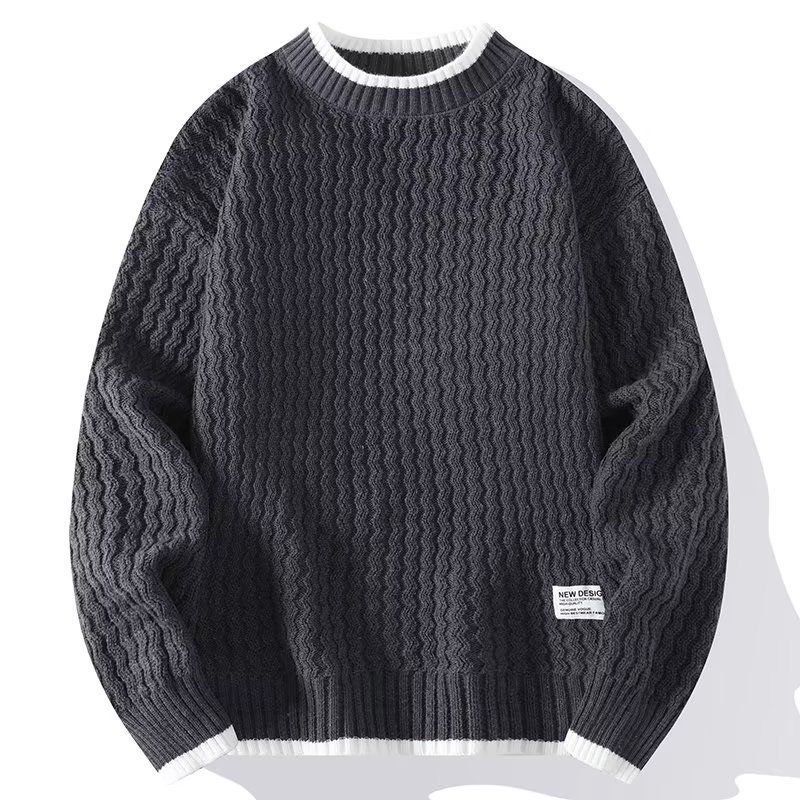 Maglione versatile e alla moda da uomo, modello autunno inverno 2025, in maglia larga e comoda_voghion.com