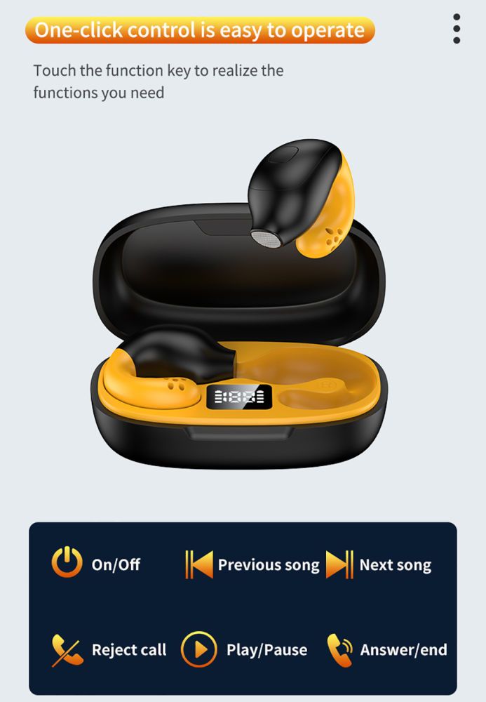 TWS R18 Earphones Wireless Bluetooth Headset Noise Cancelling Headsets With Microphone Headphones_voghion.com