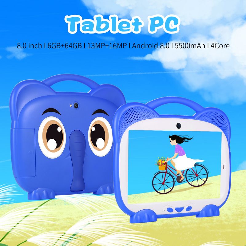 7-tommers ringe nettbrett for barn 6+64GB Tablet PC Android To SIM WIFI_voghion.com