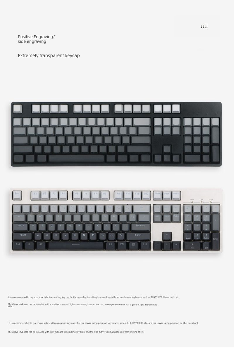 Kappe Pavilion Polar Day PBT Transparent OEM-Tastenkappe 68 84 87 104 Mx1.0 6.0 8.0 Nical-Tastatur_voghion.com