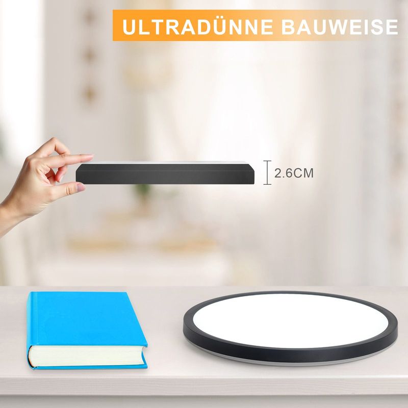 Glitzerlife Deckenlampe LED Deckenleuchte Badezimmer - Flurlampe Ø18cm Rhombenplatte Badlampe Flach Augenschutz Rund Flur 15W Ultra Dünn Warmweiß IP44_voghion.com