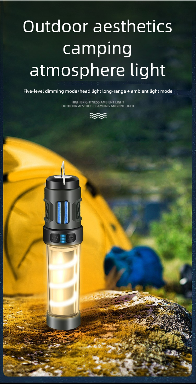 Tenda da campeggio magnetica triangolare ricaricabile portatile di tipo C, repellente per zanzare a LED multifunzione per esterni_voghion.com