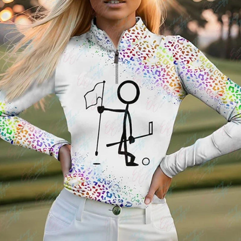 Polo de GOLF pour femmes, vêtement en jersey respirant, anti-rides, à séchage rapide, absorbant l'humidité_voghion.com